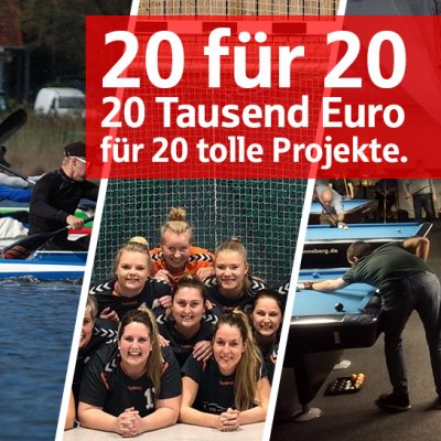 20 für 20: 20 tausend Euro für 20 Projekte der SpkSH