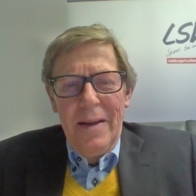 Hans-Jakob Tiessen, Präsident des Landessportverbandes, beim virtuellen Sportforum des KSV Pinneberg am 25.05.2021 (Foto: KSV Pinneberg)