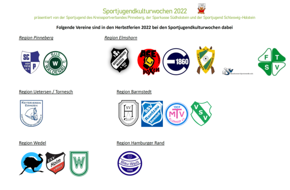 Sportjugendkulturwochen (SJKW) 2022 - Alle teilnehmenden Vereine