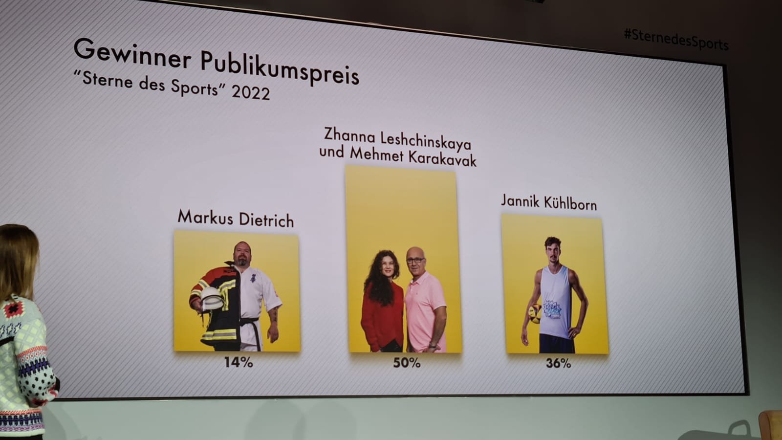 Sterne des Sports 2022 - Der Publikumspreis geht an die beiden EMTVer Zhanna Leshchinskaya und Mehmet Karakavak