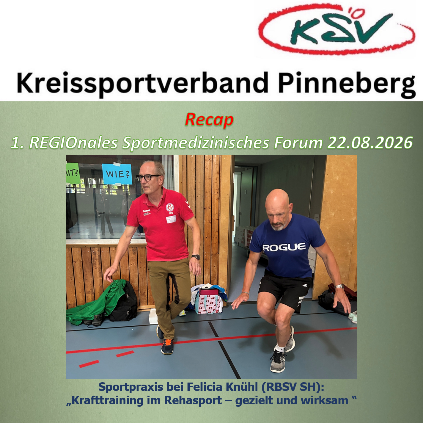 Sportpraxis bei Felicia Knühl (RBSV SH):  „Krafttraining im Rehasport – gezielt und wirksam “ - Foto: Christa Nordwald (KSV)